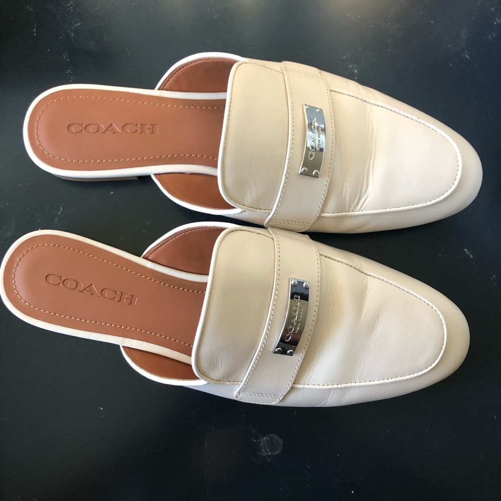 Coach Loafer Mules - off white